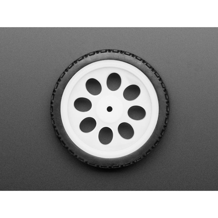 Thin White Wheel for TT DC Gearbox Motors - 65mm Diameter