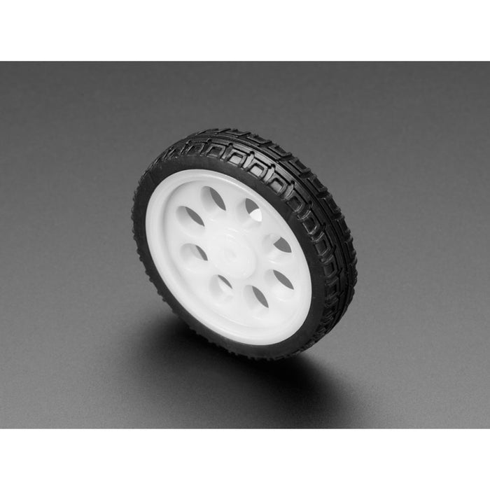 Thin White Wheel for TT DC Gearbox Motors - 65mm Diameter