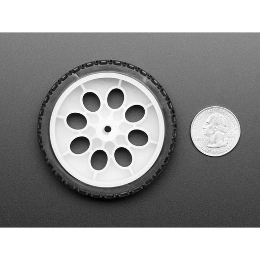 Thin White Wheel for TT DC Gearbox Motors - 65mm Diameter