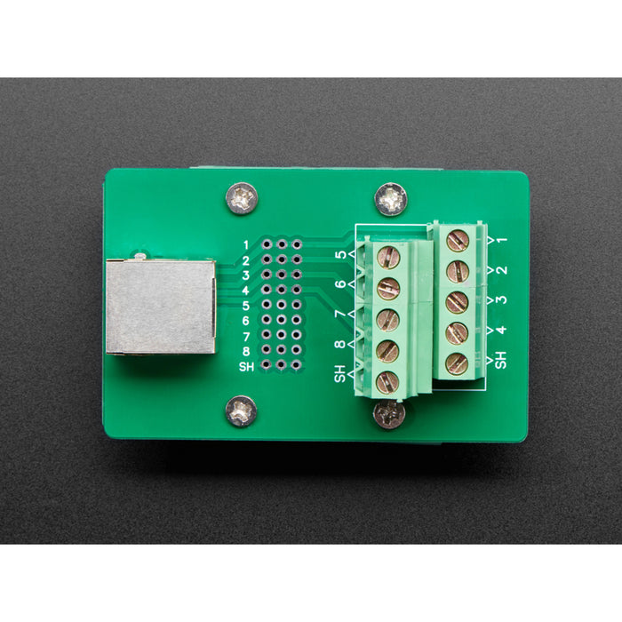 DIN Rail RJ-45 To Terminal Block Adapter - Right Angle Jack