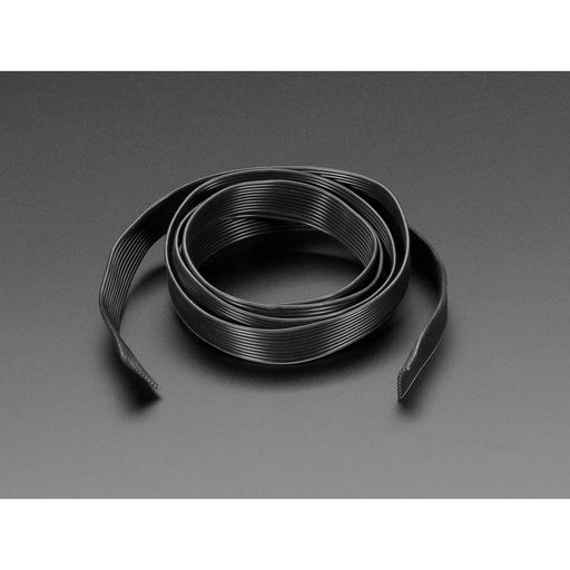 Silicone Cover Stranded-Core Ribbon Cable - 10 Wire 1 Meter Long - 28AWG Black