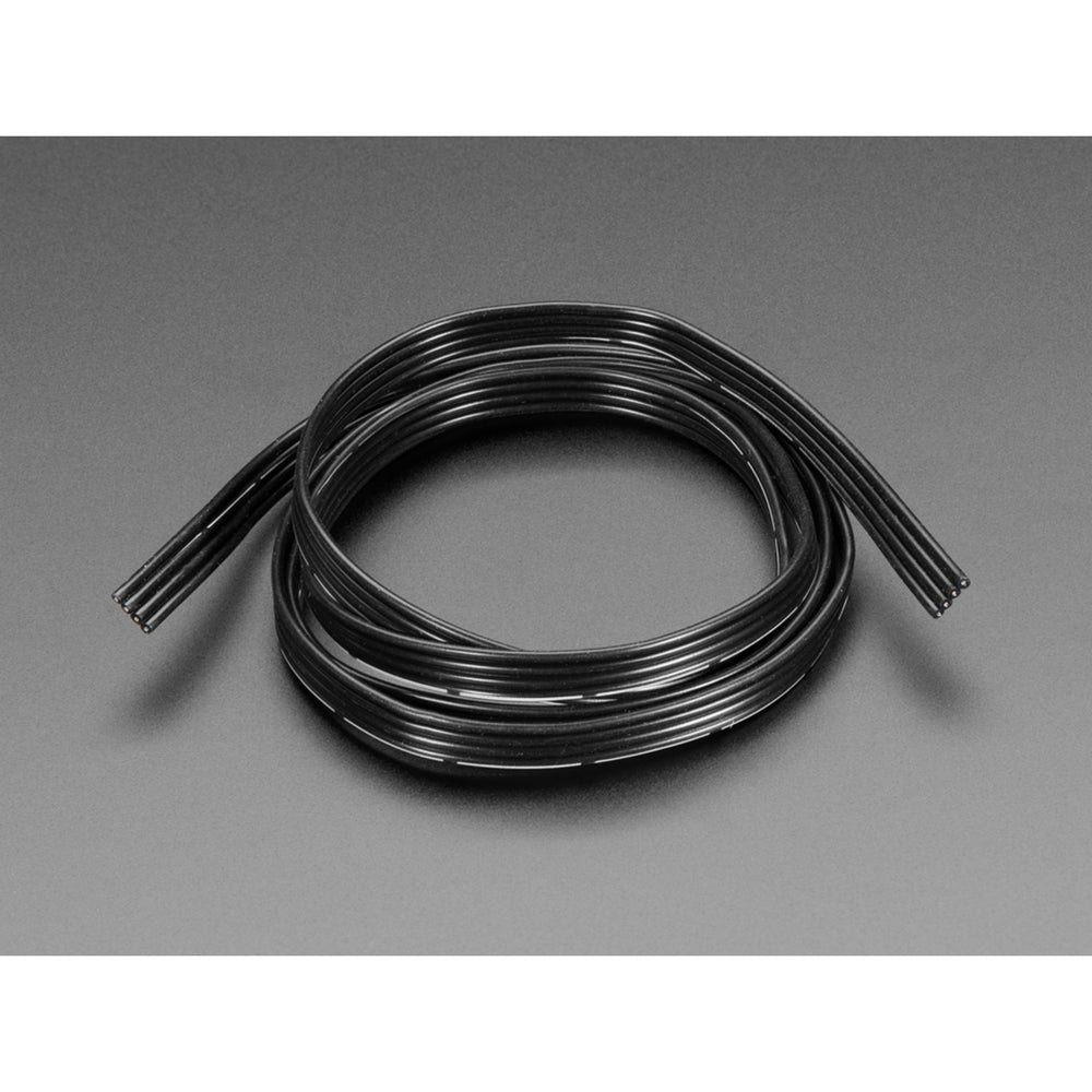 Silicone Cover Stranded-Core Ribbon Cable - 4 Wires 1 Meter Long - 26AWG Black