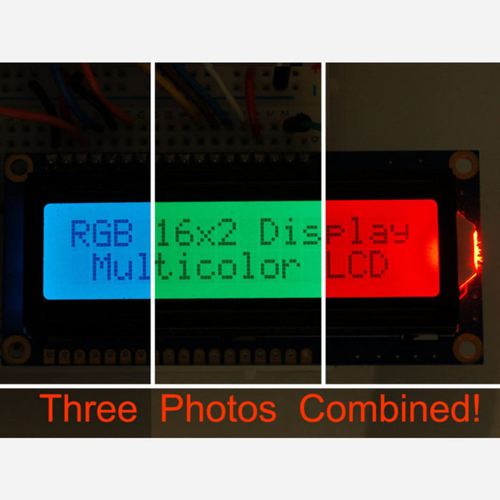 RGB backlight positive LCD 16x2 + extras [black on RGB]