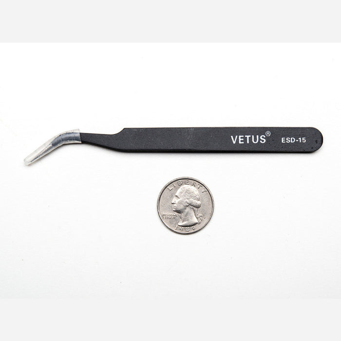 Fine tip curved tweezers - ESD safe [120mm]