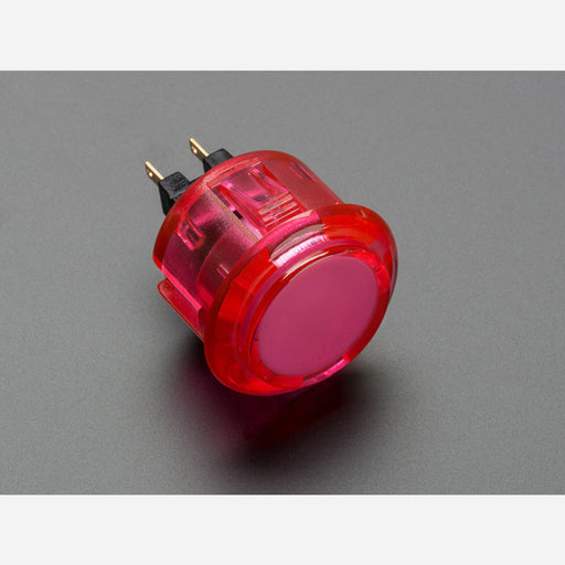 Arcade Button - 30mm Translucent Pink