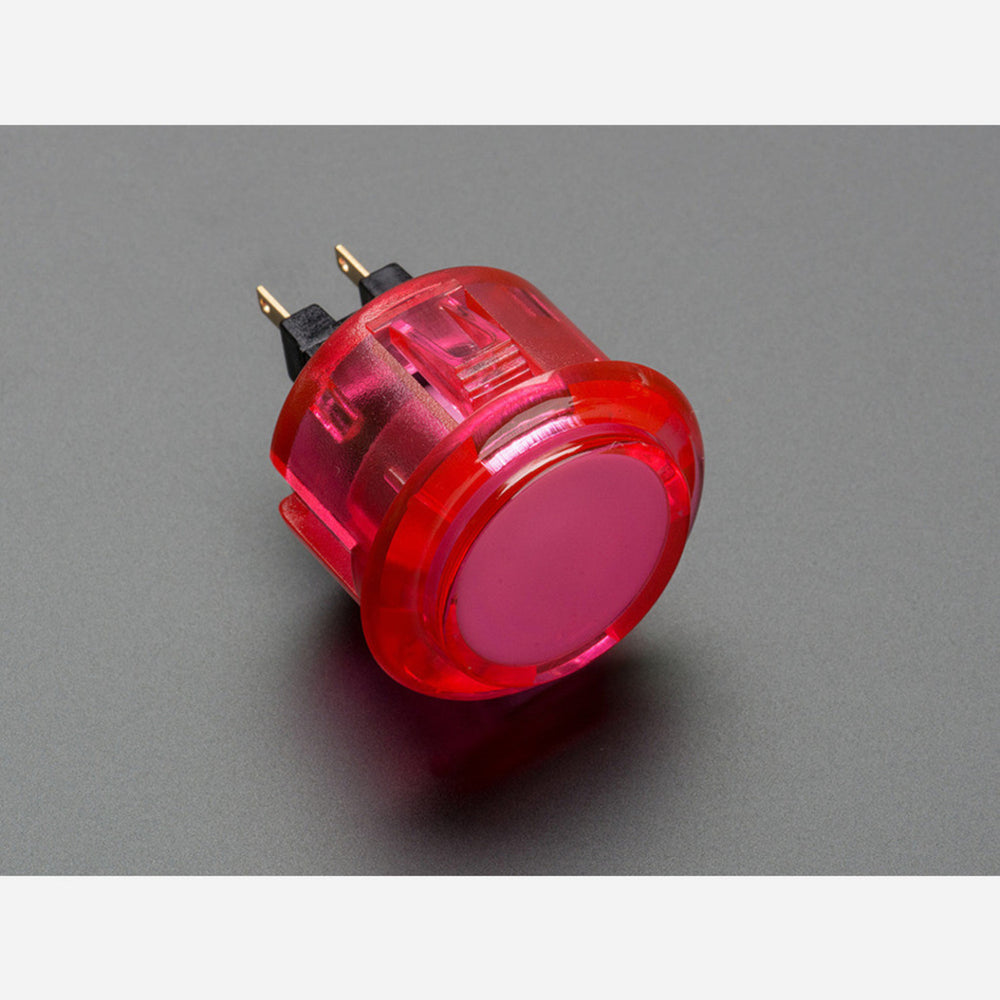 Arcade Button - 30mm Translucent Pink