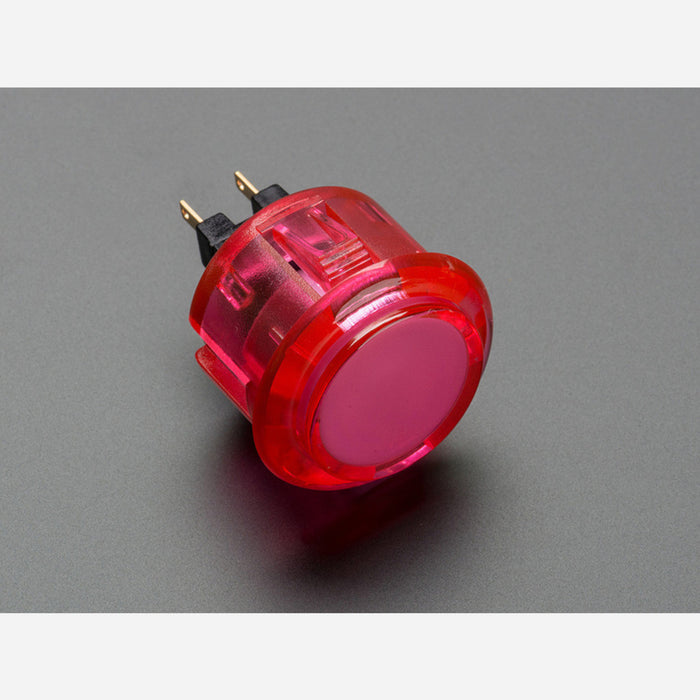 Arcade Button - 30mm Translucent Pink