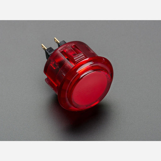 Arcade Button - 30mm Translucent Red