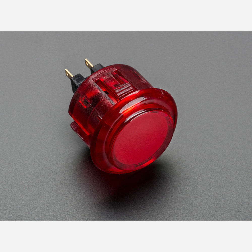 Arcade Button - 30mm Translucent Red