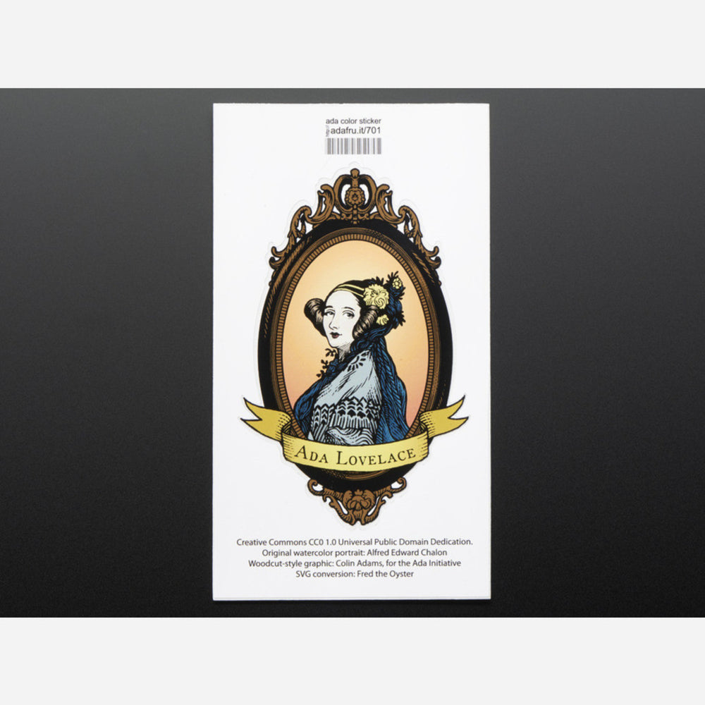 Ada Lovelace, large, oval, color - Sticker!