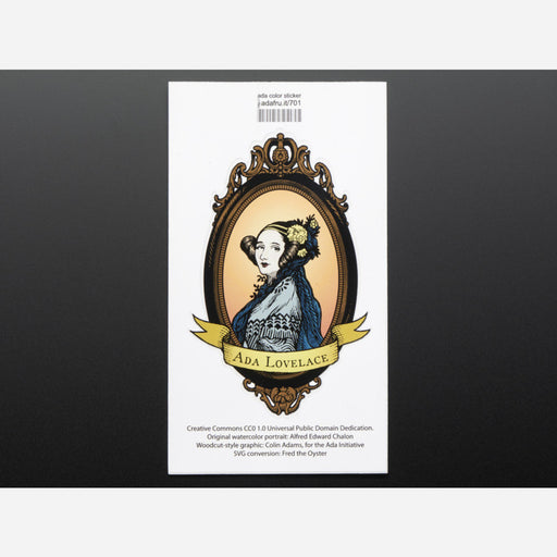 Ada Lovelace, large, oval, color - Sticker!