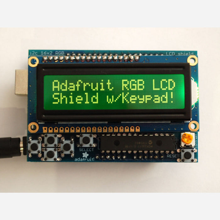 RGB LCD Shield Kit w/ 16x2 Character Display - Only 2 pins used! [NEGATIVE DISPLAY]