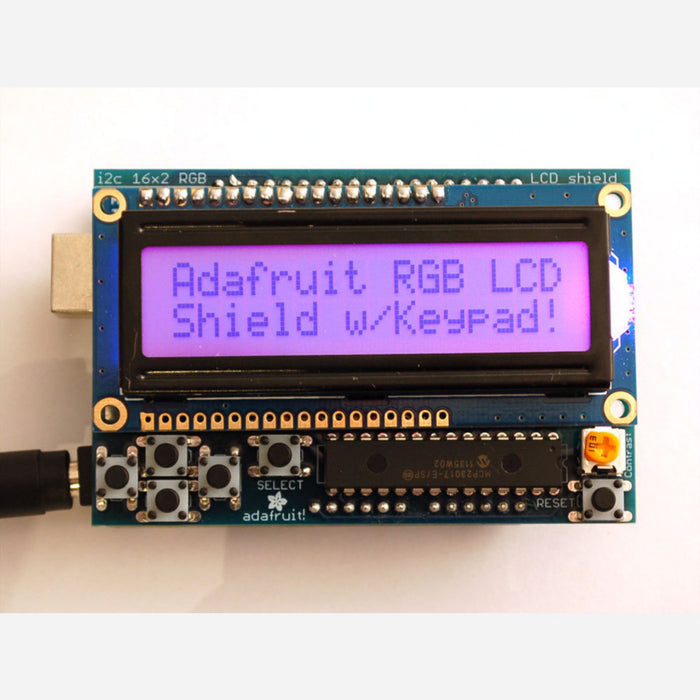 RGB LCD Shield Kit w/ 16x2 Character Display - Only 2 pins used! [POSITIVE DISPLAY]