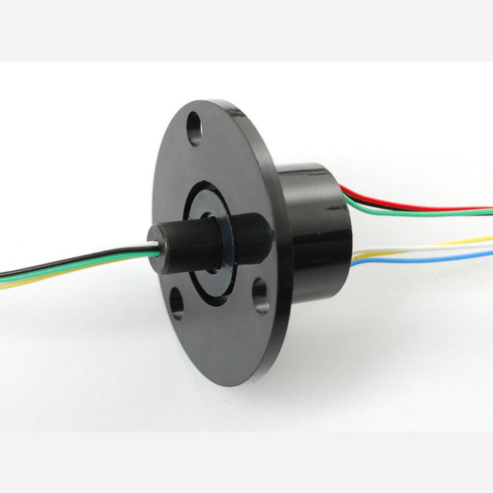 Slip Ring with Flange - 22mm diameter, 6 wires, max 240V @ 2A