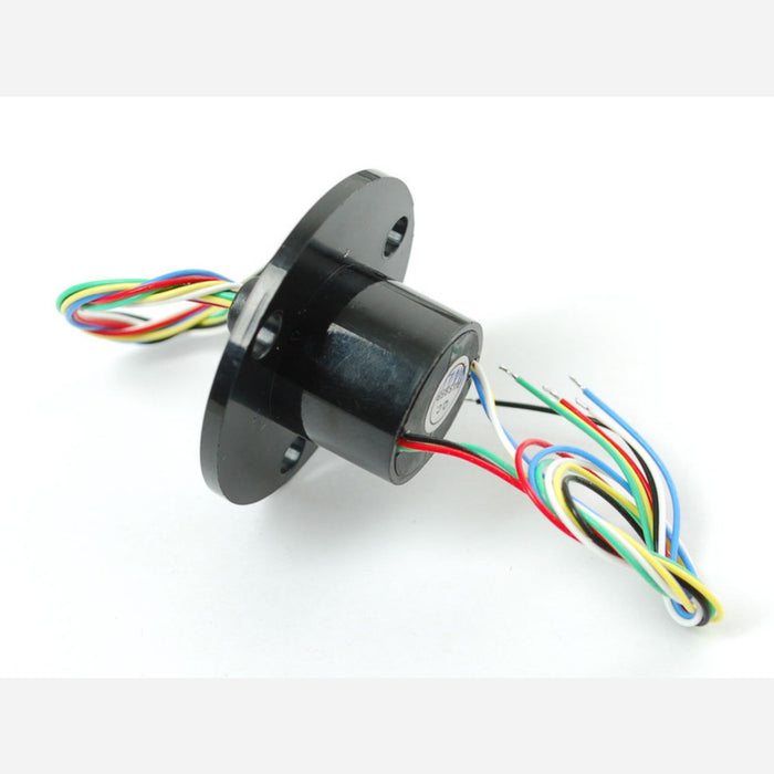 Slip Ring with Flange - 22mm diameter, 6 wires, max 240V @ 2A