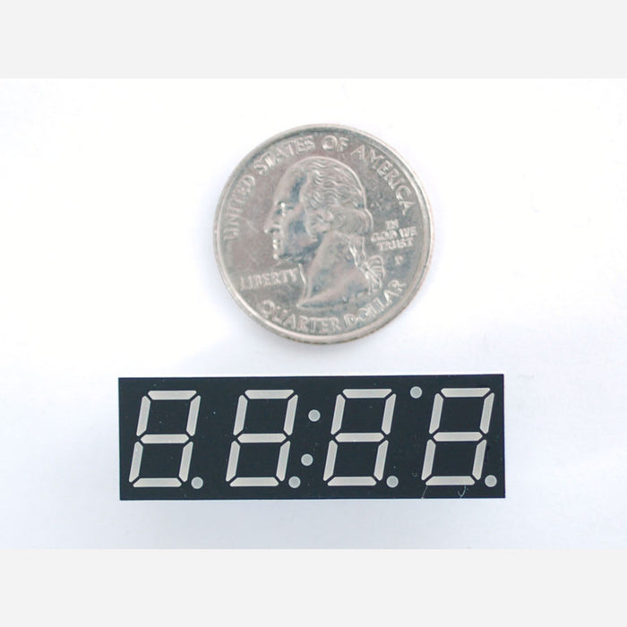 Green 7-segment clock display - 0.39 digit height