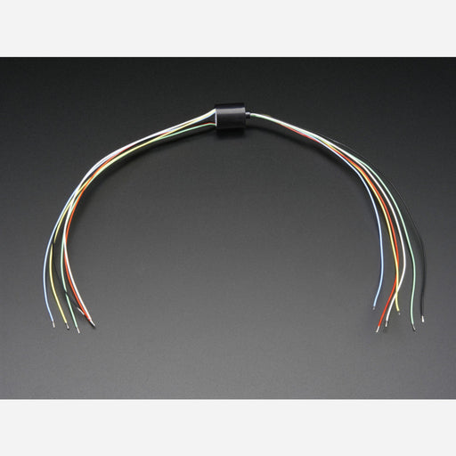 Miniature Slip Ring - 12mm diameter, 6 wires, max 240V @ 2A