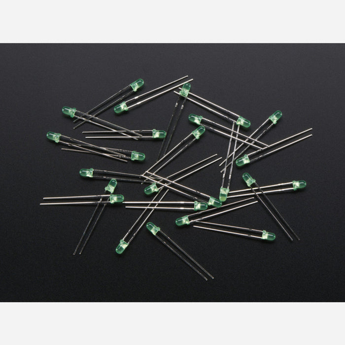 Diffused Green 3mm LED (25 pack)