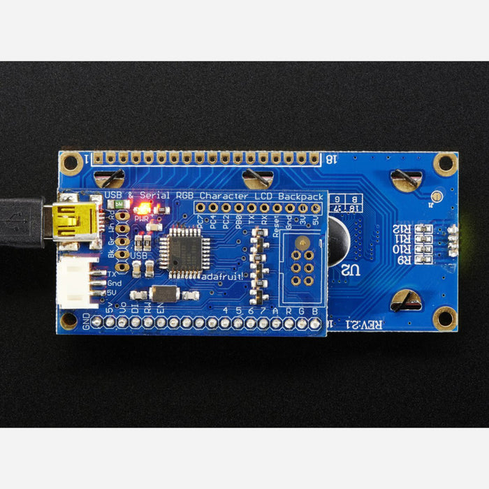 Adafruit USB + Serial LCD Backpack Add-On with Cable