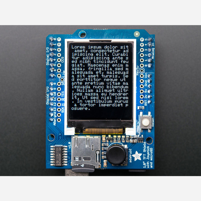 Adafruit 1.8 Color TFT Shield w/microSD and Joystick