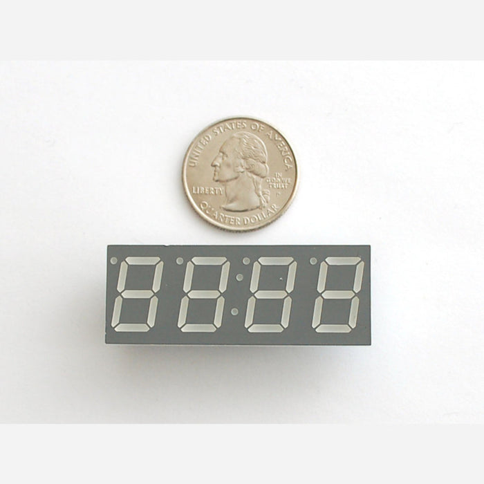 Blue 7-segment clock display - 0.56 digit height