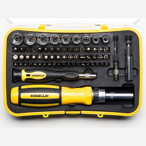 65 Piece Ratchet Screwdriver and Tool Bit Set