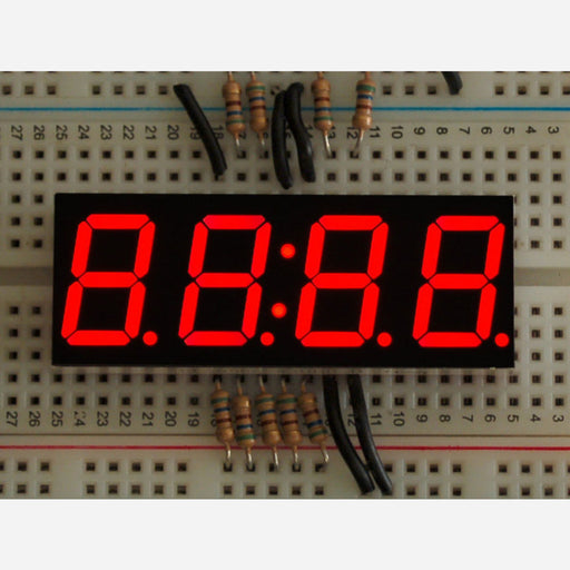 Red 7-segment clock display - 0.56 digit height