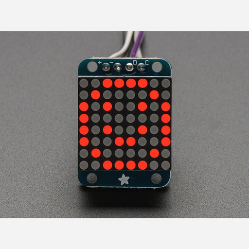 Adafruit Mini 0.7" 8x8 LED Matrix w/I2C Backpack - Red