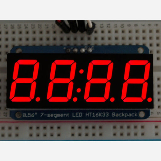 Adafruit 0.56" 4-Digit 7-Segment Display w/I2C Backpack - Red