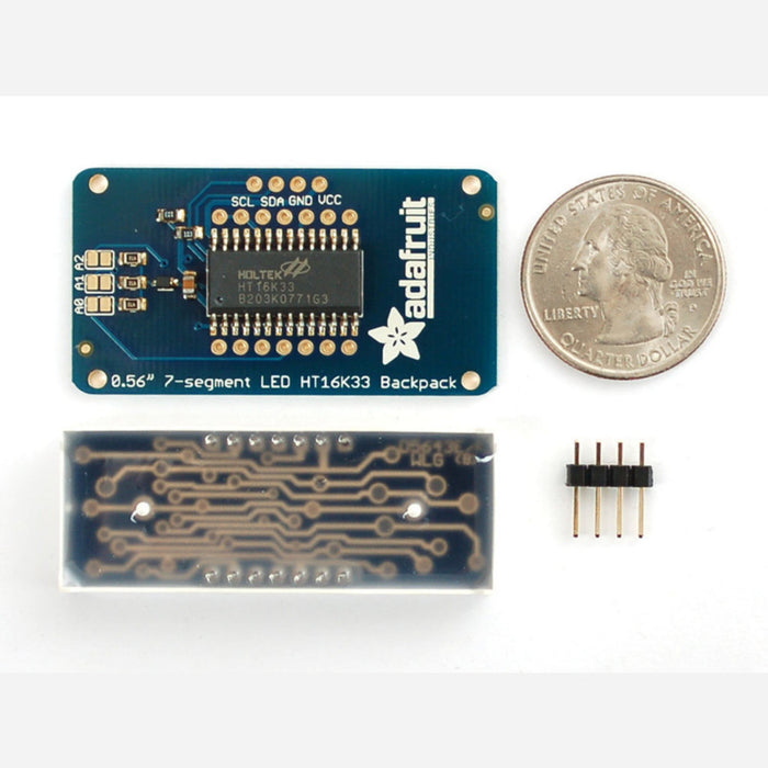 Adafruit 0.56" 4-Digit 7-Segment Display w/I2C Backpack - Blue