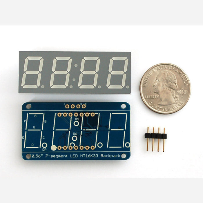 Adafruit 0.56" 4-Digit 7-Segment Display w/I2C Backpack - Blue