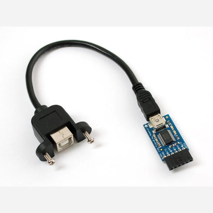 Panel Mount USB Cable - B Female to Mini-B Male