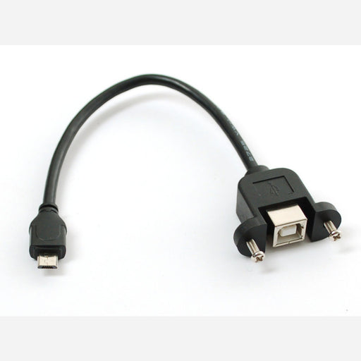 Panel Mount USB Cable - B Female to Micro-B Male