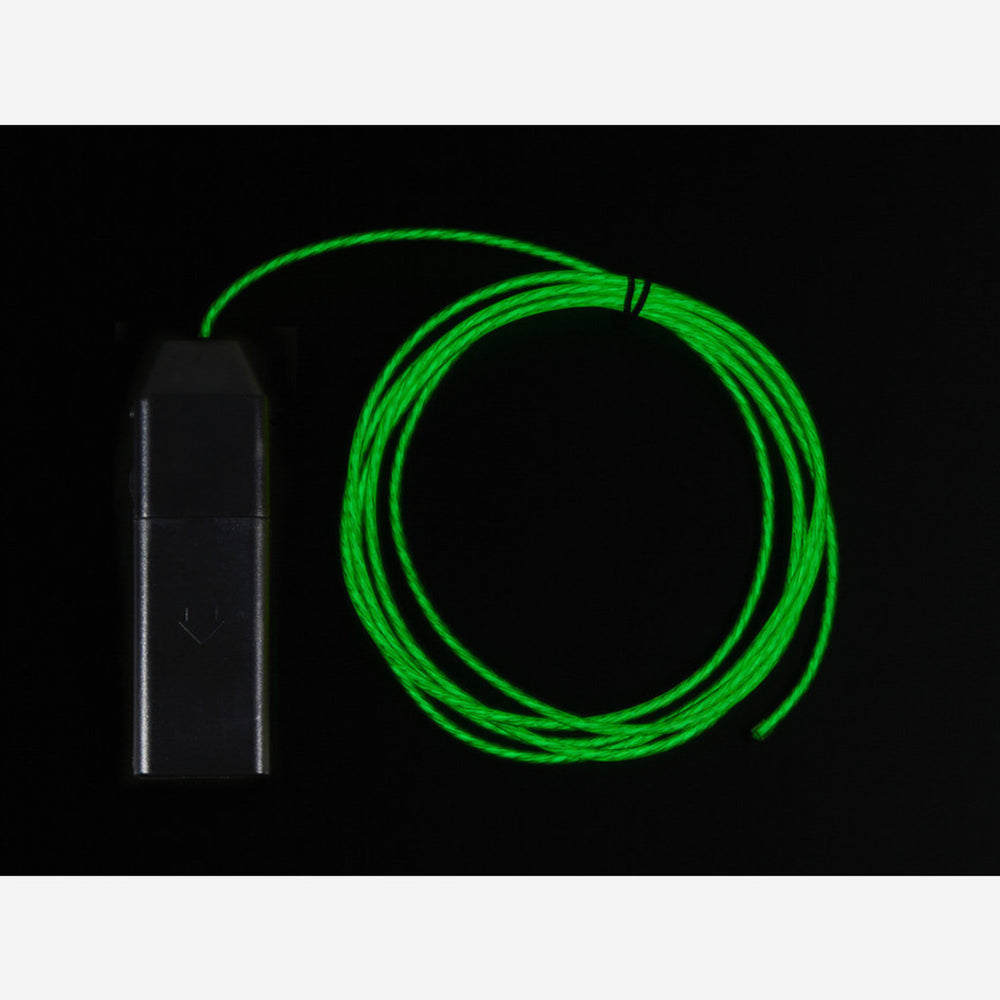 EL Flowing Effect Wire with Inverter - Green 2.0 meter (6.5 ft)