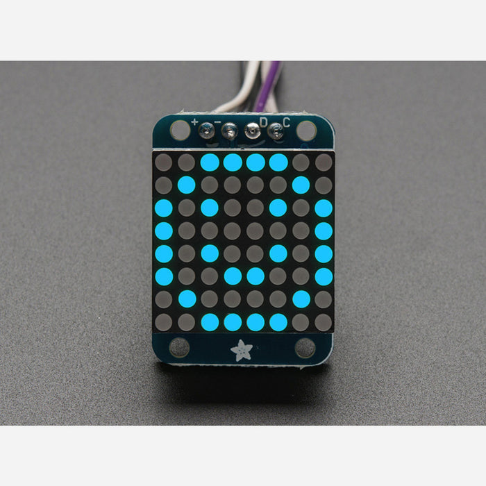 Adafruit Mini 0.7" 8x8 LED Matrix w/I2C Backpack - Blue