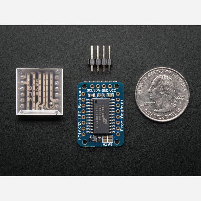 Adafruit Mini 0.7" 8x8 LED Matrix w/I2C Backpack - Blue