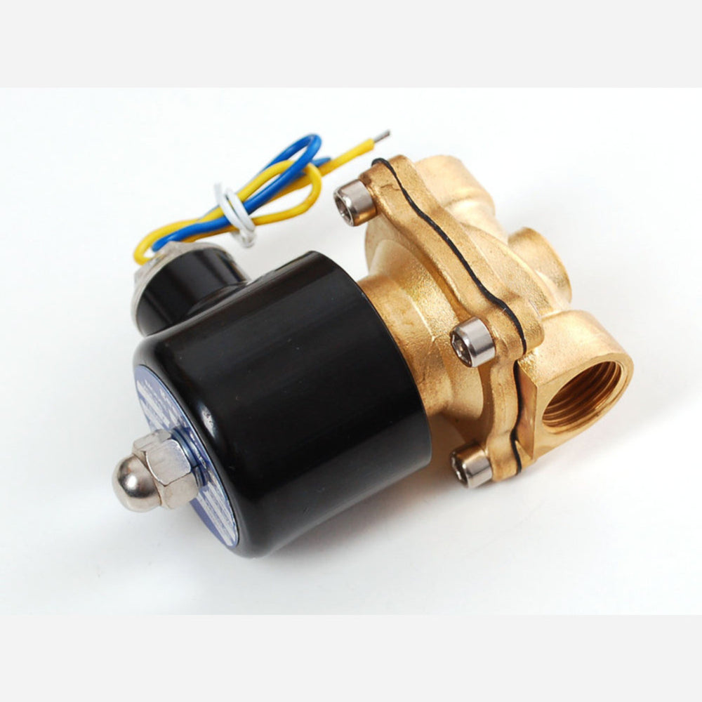 Brass Liquid Solenoid Valve - 12V - 1/2 NPS