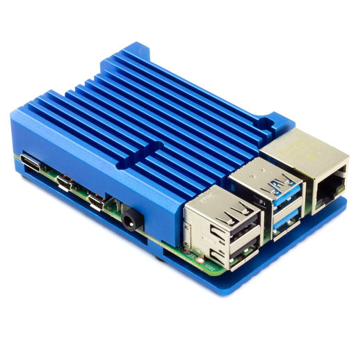 Aluminum Heatsink Case for Raspberry Pi 4 - Blue