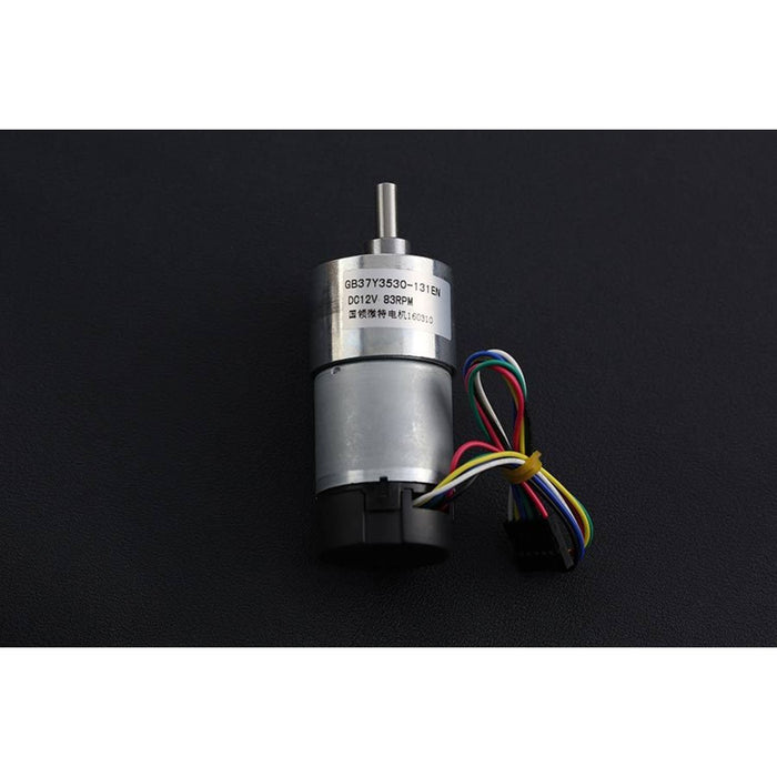 Metal DC Geared Motor w/Encoder - 12V 83RPM 45Kg.cm