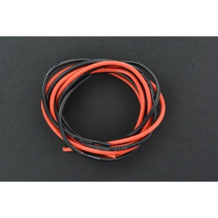 High Temperature Resistant Silicone Wire (18AWG 0.75mm2 1m Red & Black)