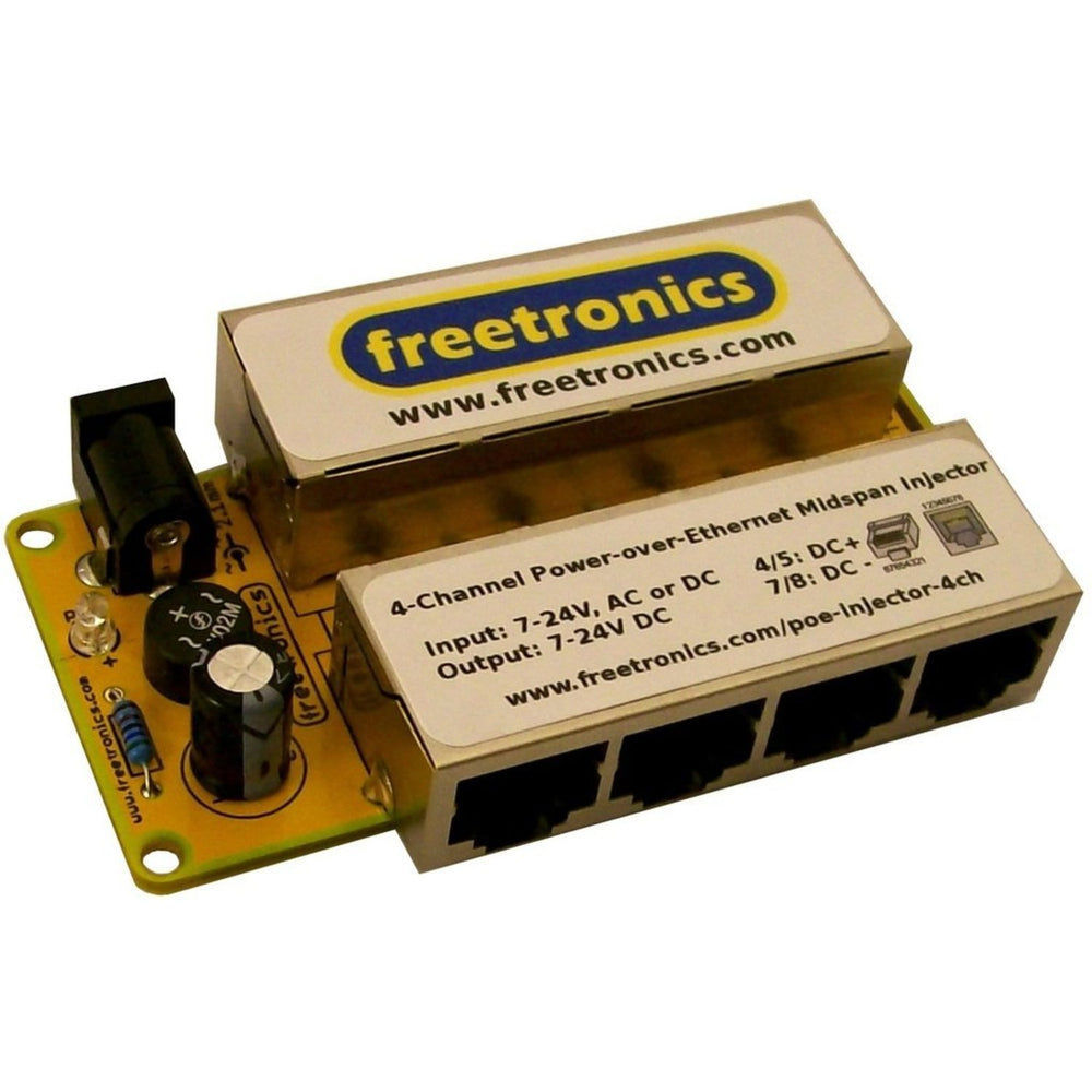 4-Channel Power-over-Ethernet Midspan Injector (Double Sided)