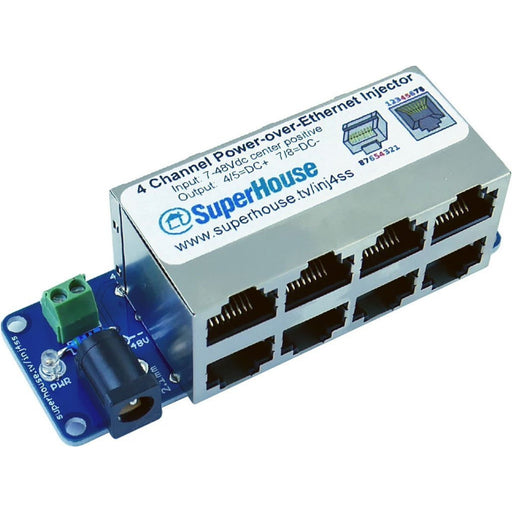 4-Channel Power-over-Ethernet Midspan Injector (Single Sided)