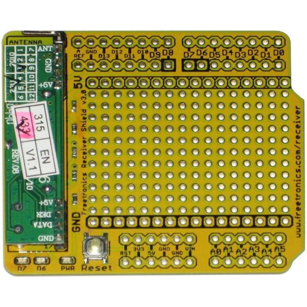 Receiver Shield for Arduino: 315MHz / 433MHz