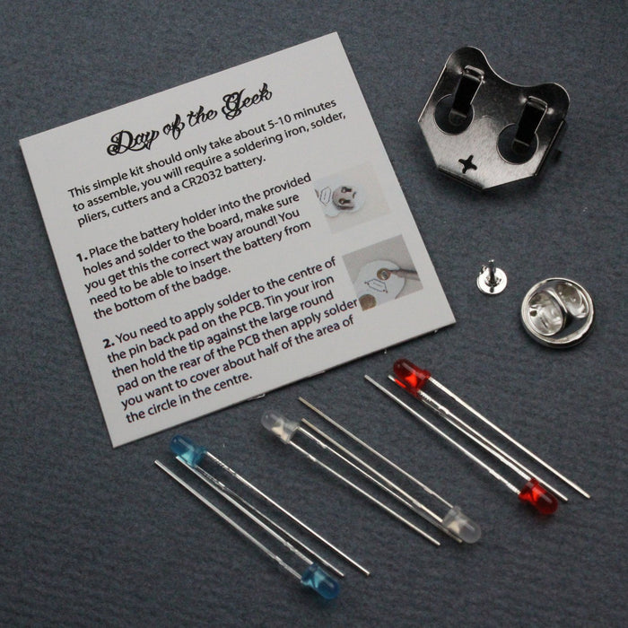 Day of the Geek soldering badge kit - White