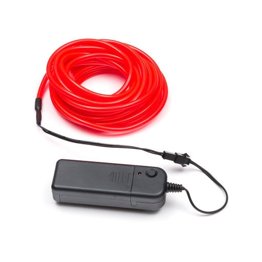 5M Flexible el wire with battery holder 5mm - Red