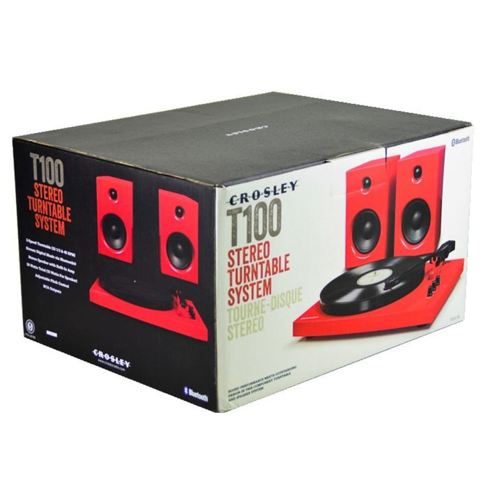 Crosley T100 Stereo Turntable With Speakers & Bluetooth - Black