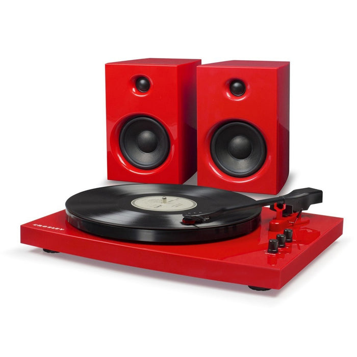 Crosley T100 Stereo Turntable With Speakers & Bluetooth - Red