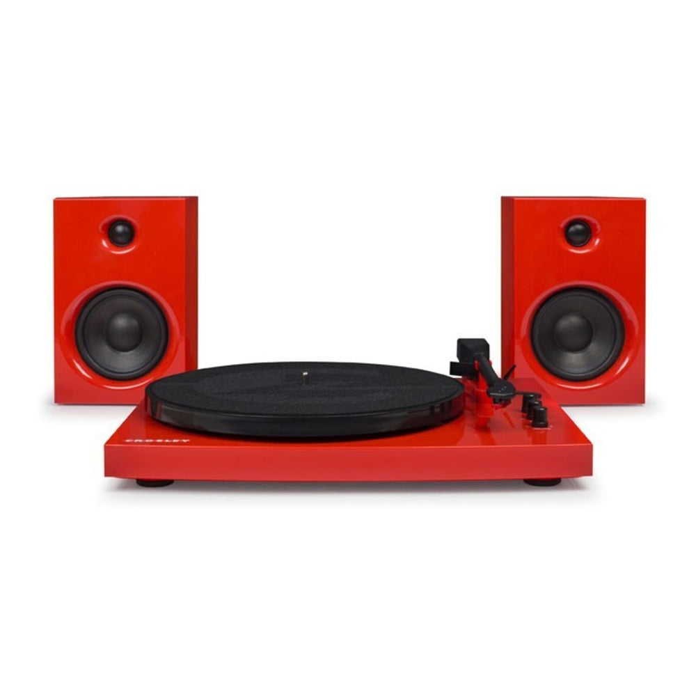 Crosley T100 Stereo Turntable With Speakers & Bluetooth - Red
