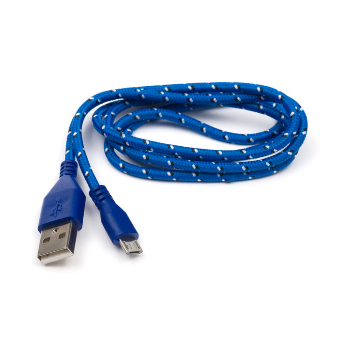 USB Patterned Fabric Cable - A/MicroB 1m