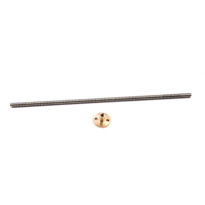 T6 L256mm Lead Screw and Brass Flange Nut Set